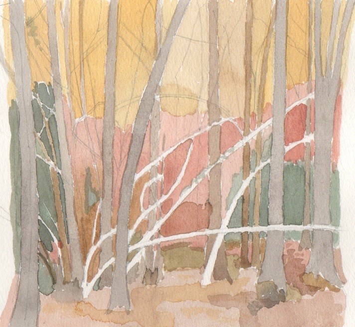 Lucy Fisher painting of Binsted Woods